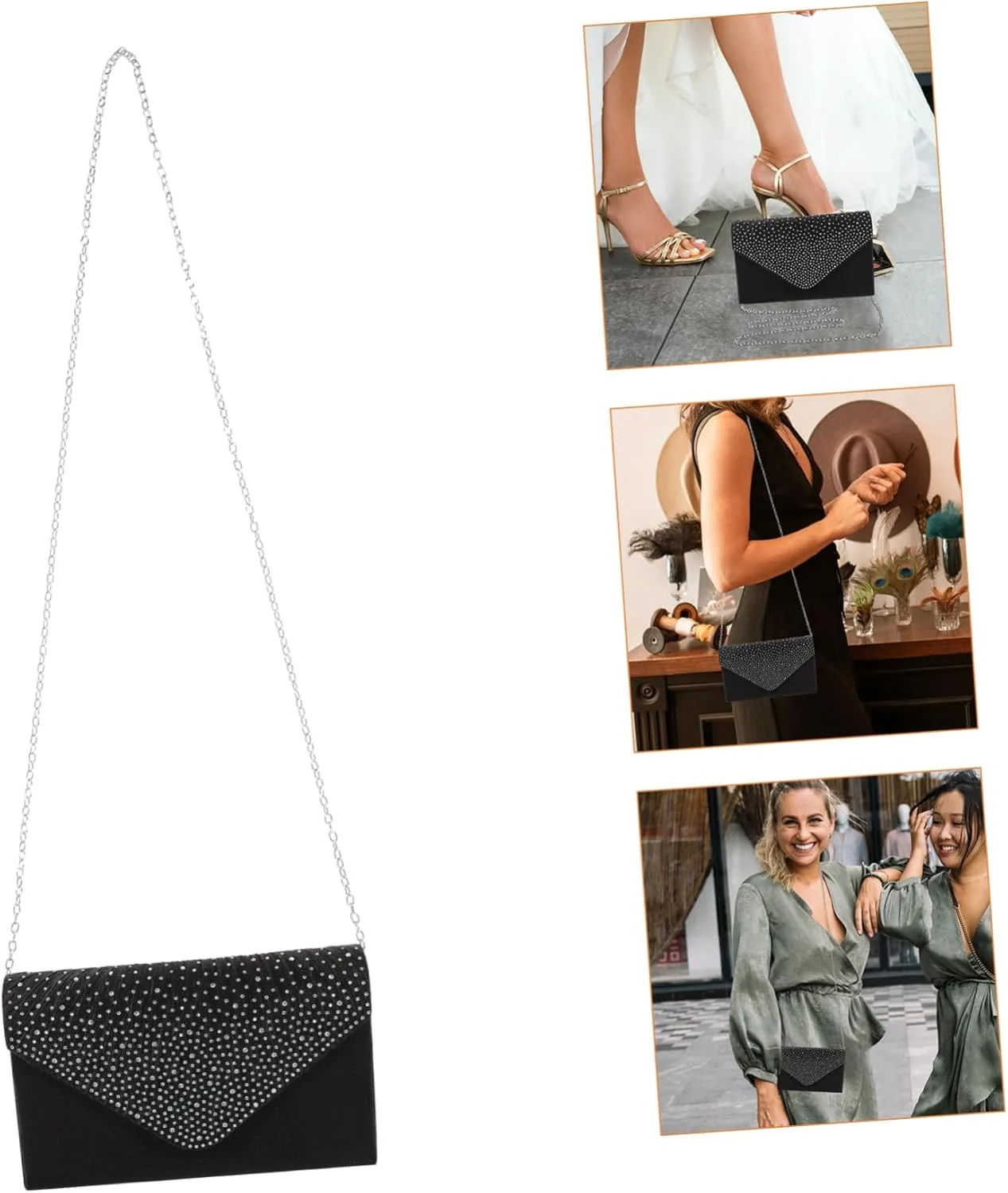 BESTYASH Dinner Bag Clutch Purses for Women Wallet Sequin Purse Messenger Bag Bridal Purse Prom Ladies Purse Tote