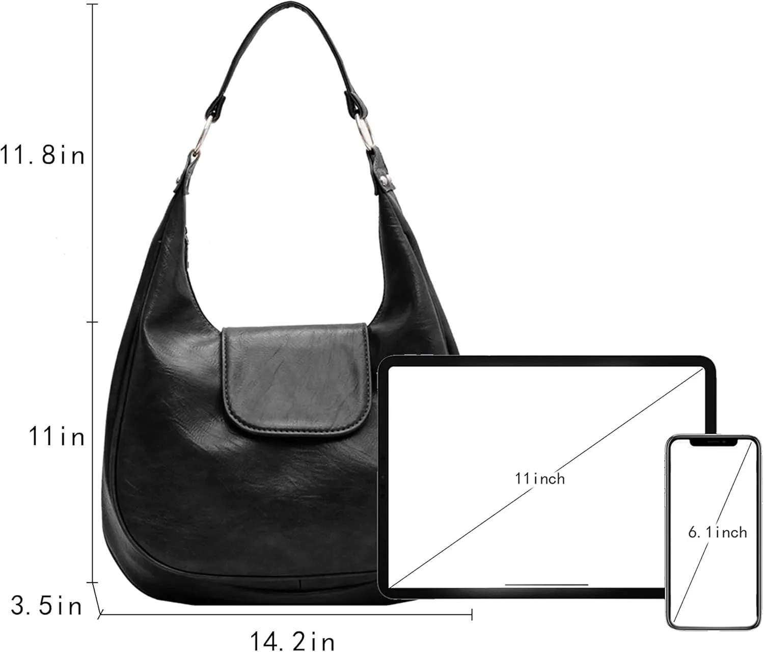 Big Capacity Shoulder Vintage Faux Leather Handbag Satchel Soft Leather Tote