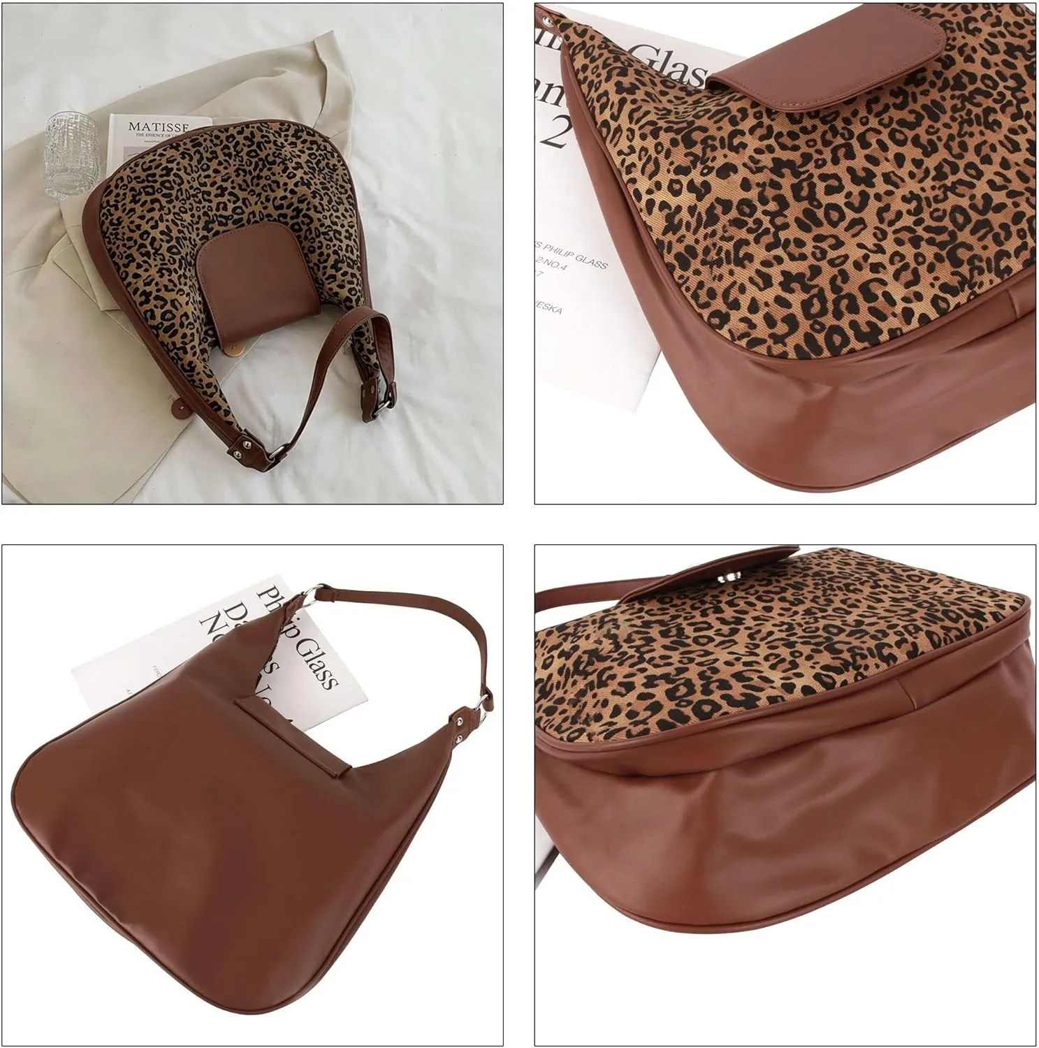 Big Capacity Shoulder Vintage Faux Leather Handbag Satchel Soft Leather Tote