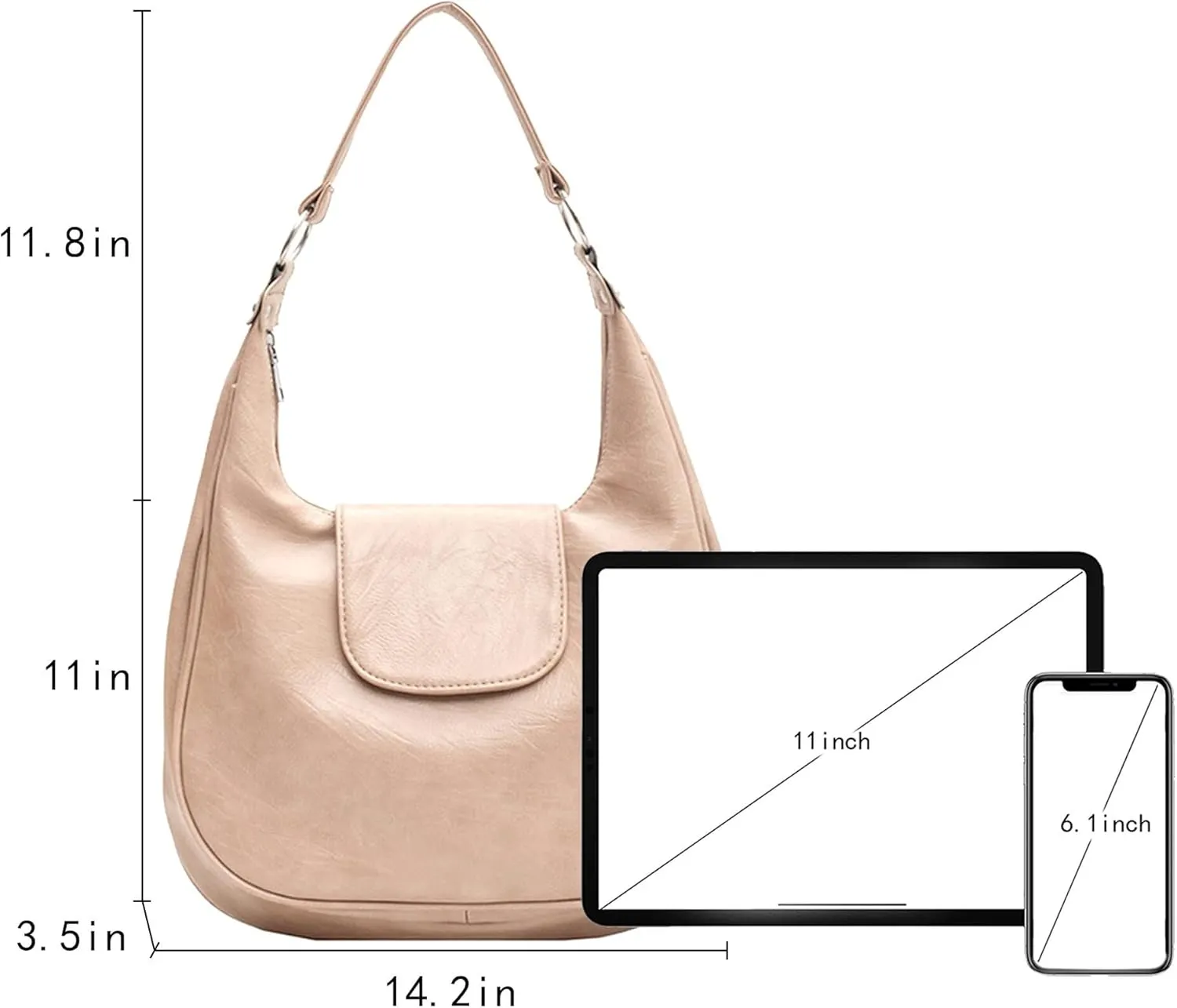 Big Capacity Shoulder Vintage Faux Leather Handbag Satchel Soft Leather Tote