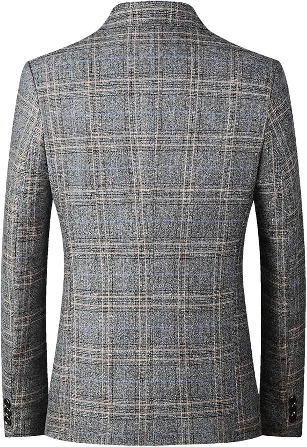 Blazers for Men Two Button Relaxed Fit Plaid Brushed Lightweight Trendy Suit Jacket for Formal and Casual Occasions