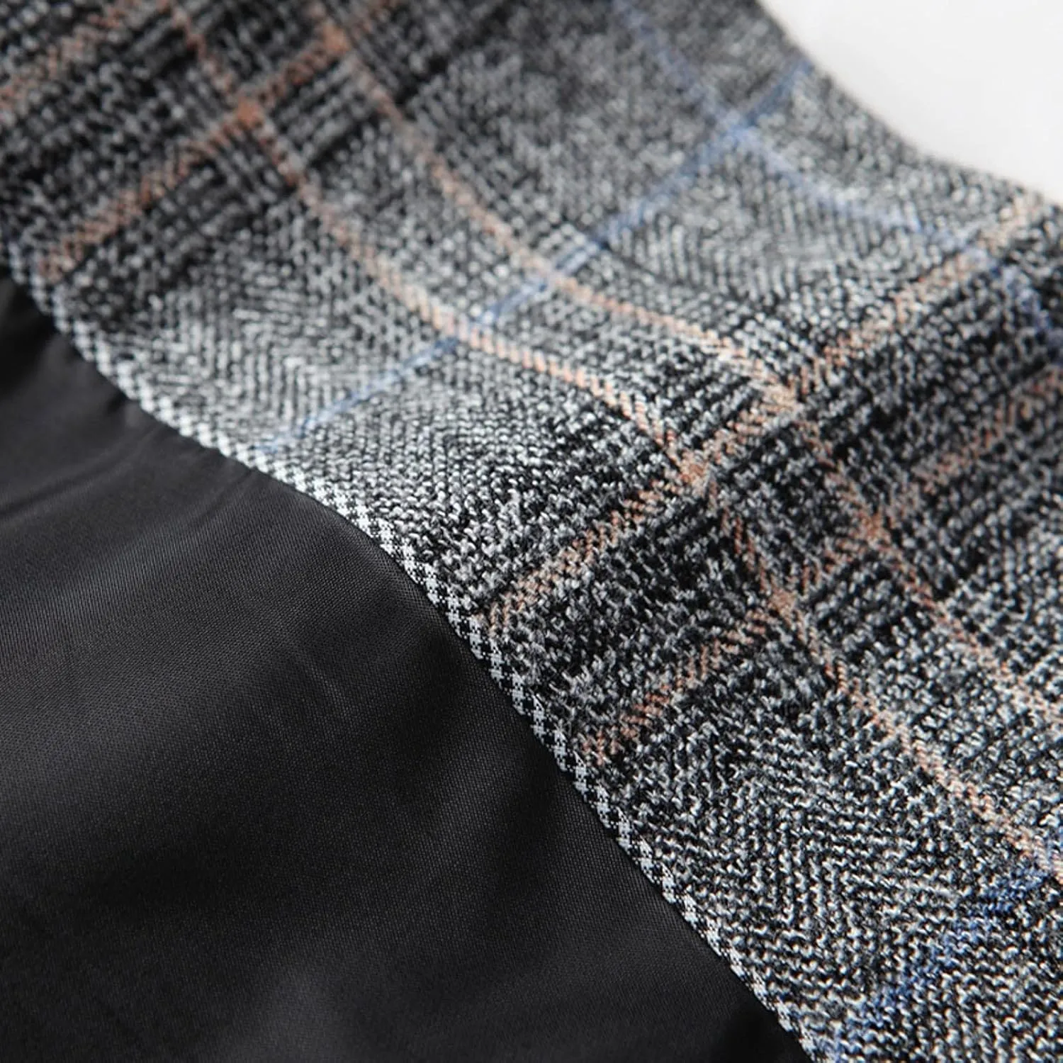 Blazers for Men Two Button Relaxed Fit Plaid Brushed Lightweight Trendy Suit Jacket for Formal and Casual Occasions