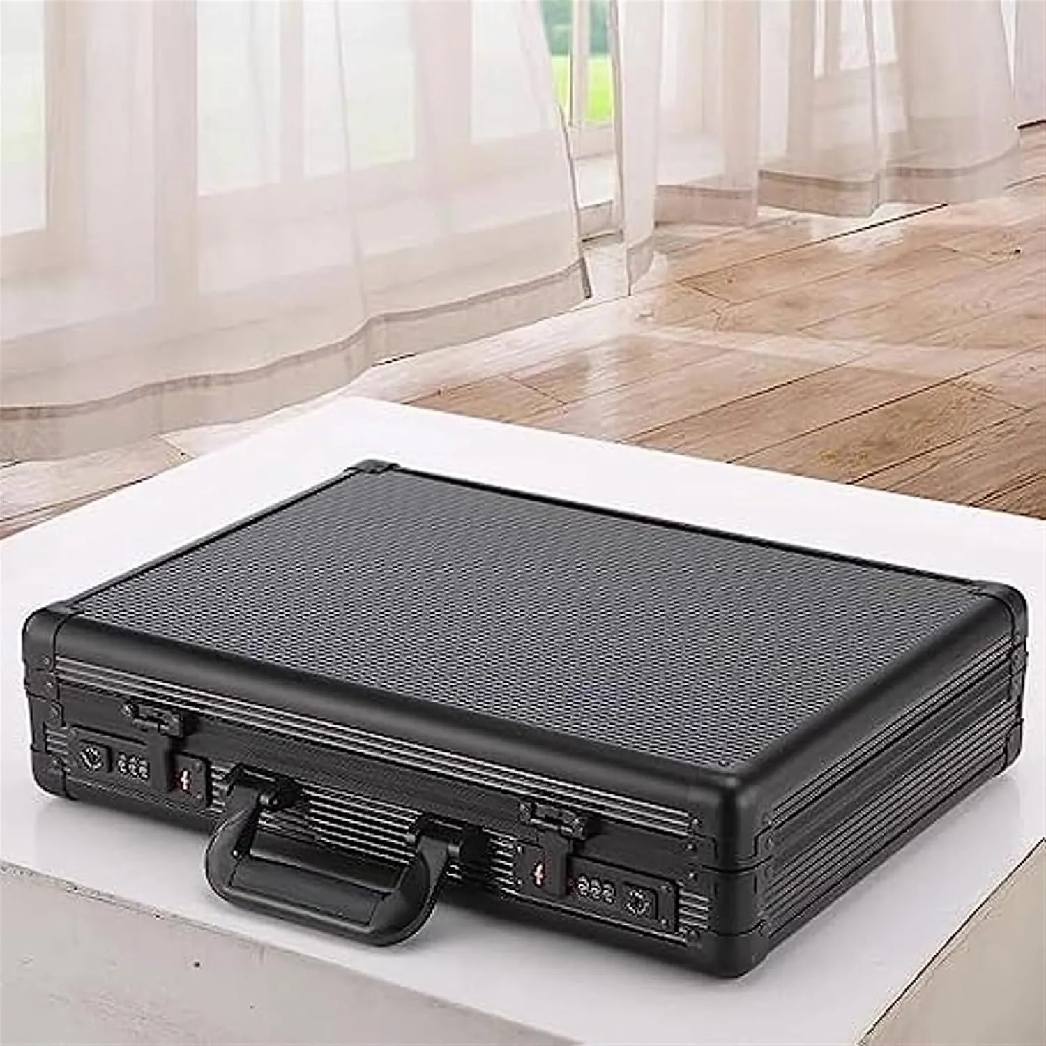 Business Suitcase, Portable Cipher Case Aluminum Briefcase Business Negotiation Briefcase Data Safe File File Storage Aluminum Case, 45*11*33cm