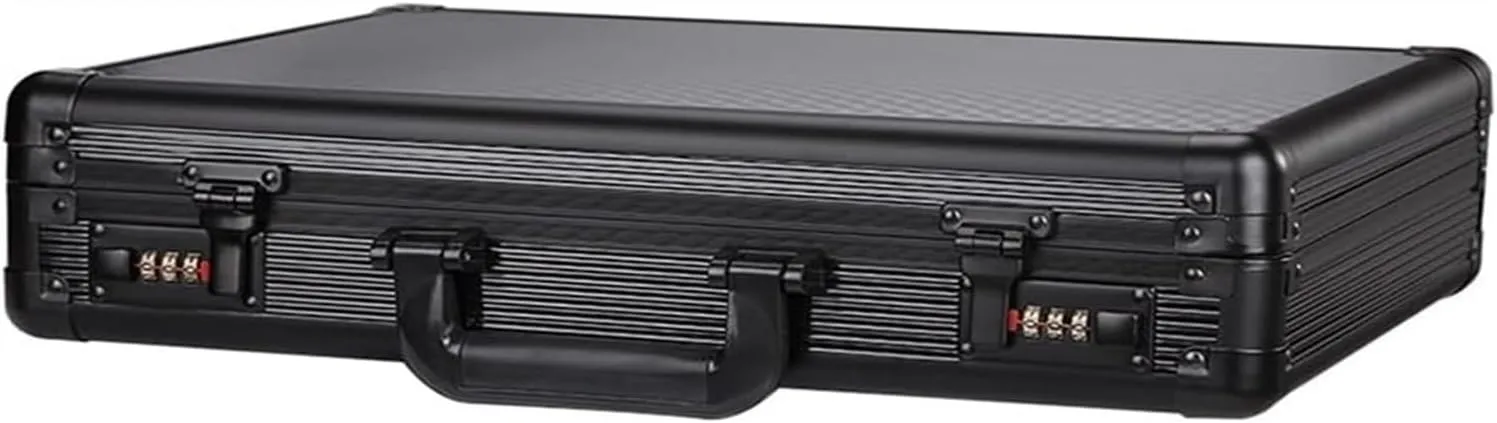 Business Suitcase, Portable Cipher Case Aluminum Briefcase Business Negotiation Briefcase Data Safe File File Storage Aluminum Case, 45*11*33cm