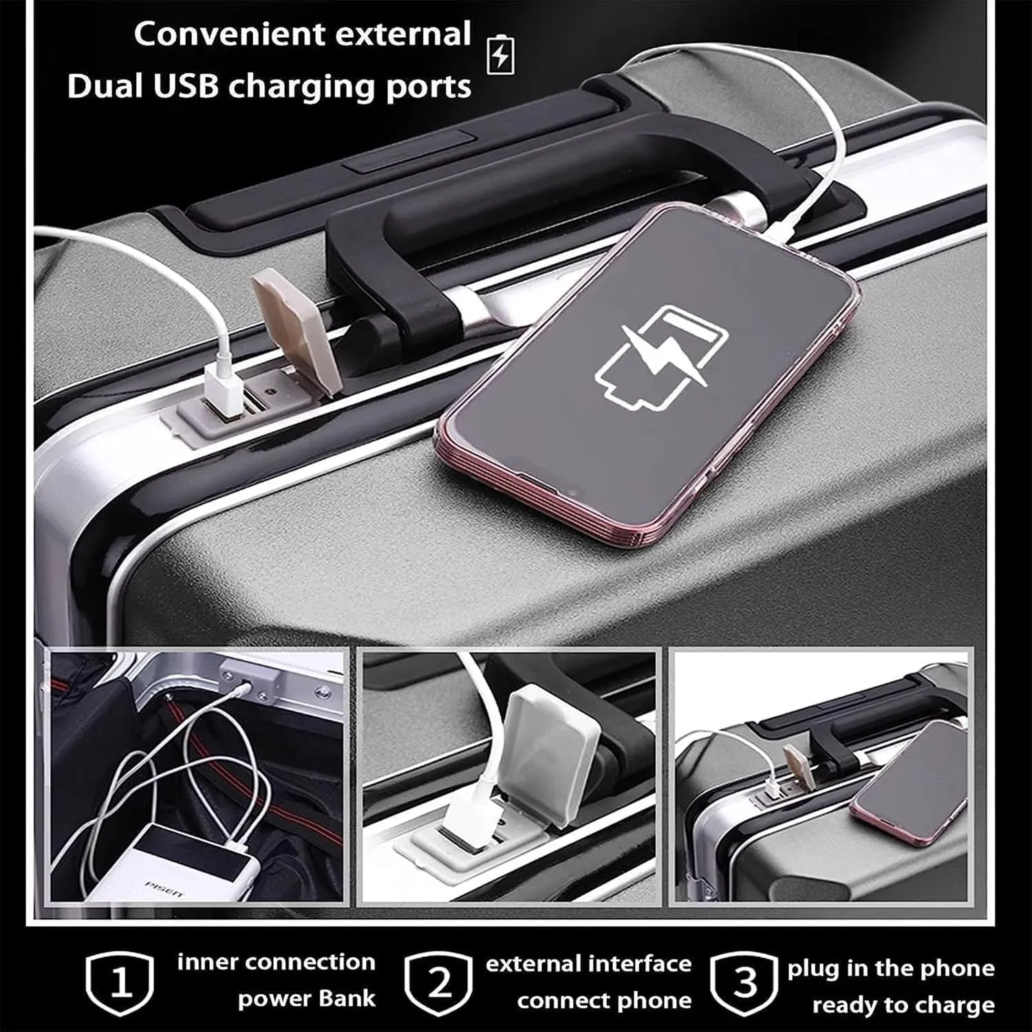 Carry On Luggages Suitcase USB Charging Port Suitcases TSA Combination Lock with Universal Wheels Luggage Safe Luggage Suitcases (A-20 in