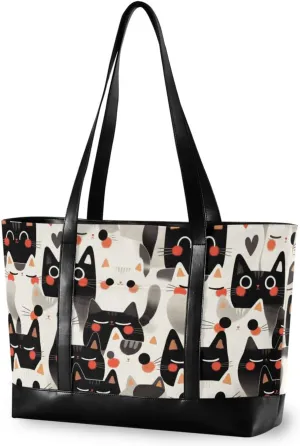Cartoon Cute Cats modern bag for women 14 with zipper for nurses with diaper bolsos para mujeres
