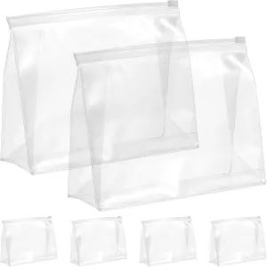 Clear Makeup Bag Bulk: 6pcs Makeup Bag Clear Organizer Bags Zipper Pouches Women Makeup Pouches, Zippered Storage Bags Waterproof Transparent Plastic Cosmetic Bag, Travel Bags for Toiletries
