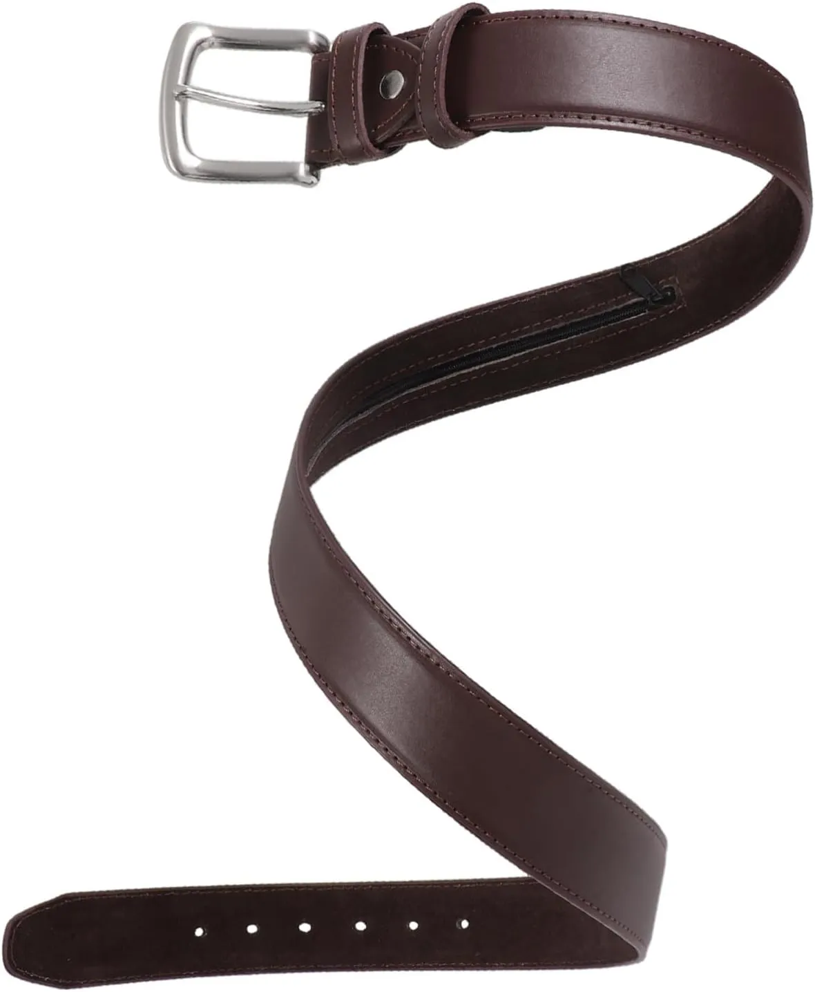 Concealed Wallet Belt for Men Hidden Pouch Waist Belt Travel Safe Money Pouch Zipper Wallet Pu Material