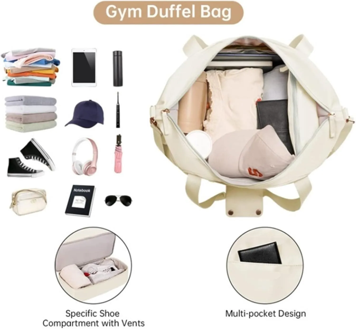 Convertible Suit Travel Bag Weekender Bags For Women,Travel Duffel Bags With Shoe Compartment And Toiletry Bag hanging garment duffel bag (Color : F, Size : 18.5in)