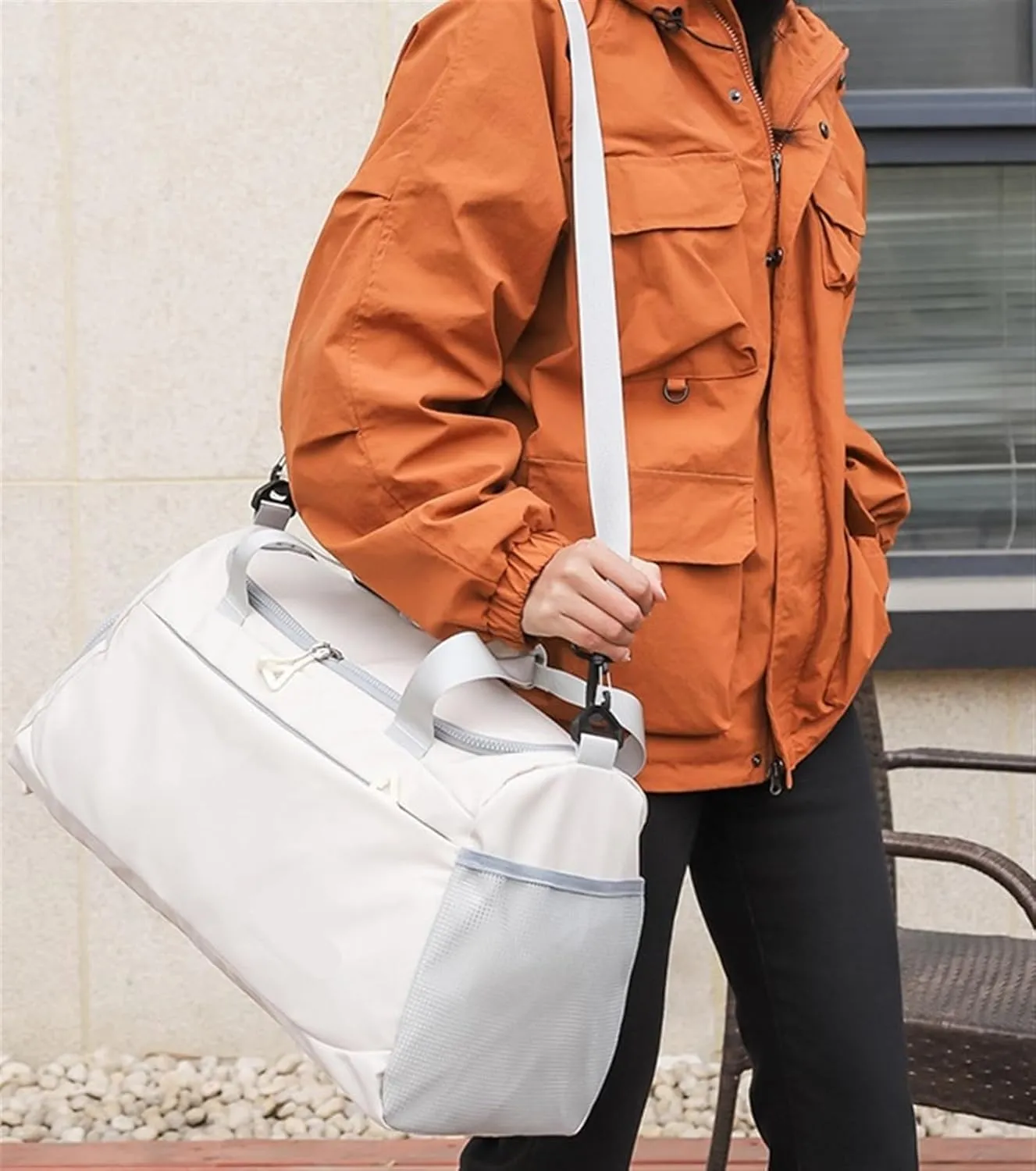 Convertible Suit Travel Bag Weekender Travel Bag for Women Men,Large Duffle Bag with Shoe Compartment and Wet Pocket Hanging Garment Duffel Bag (Color : A, Size : 50 * 23 * 27cm)