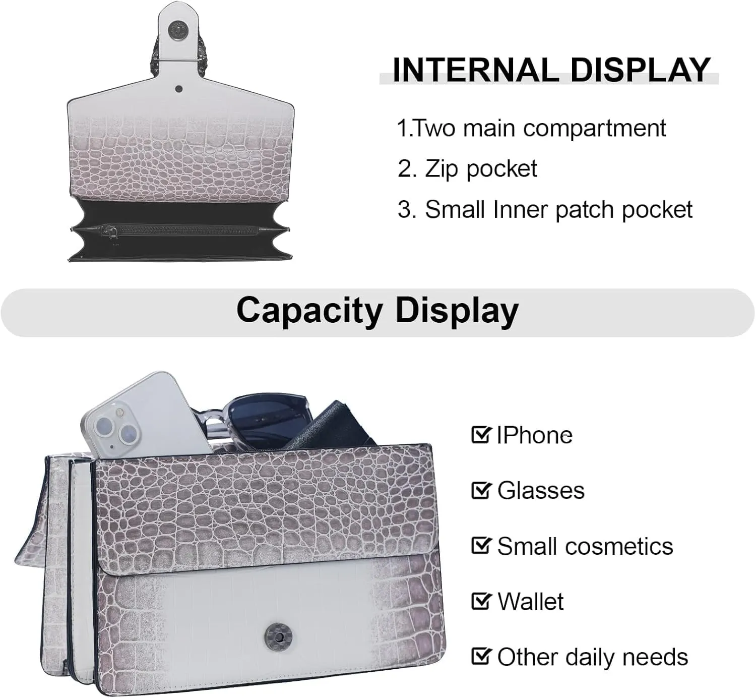 Crossbody Bag and Satchel Purse for Women Fashion Snake Print Chain Purse Luxury Shoulder Tote Bags PU Leather HandBag