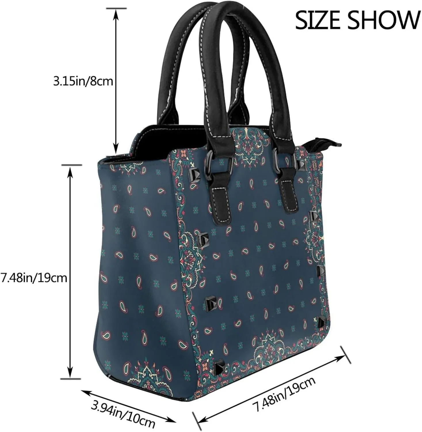 Crossbody Tote Bags for Women Faux Leather Rivet Bag Shoulder Bag Work