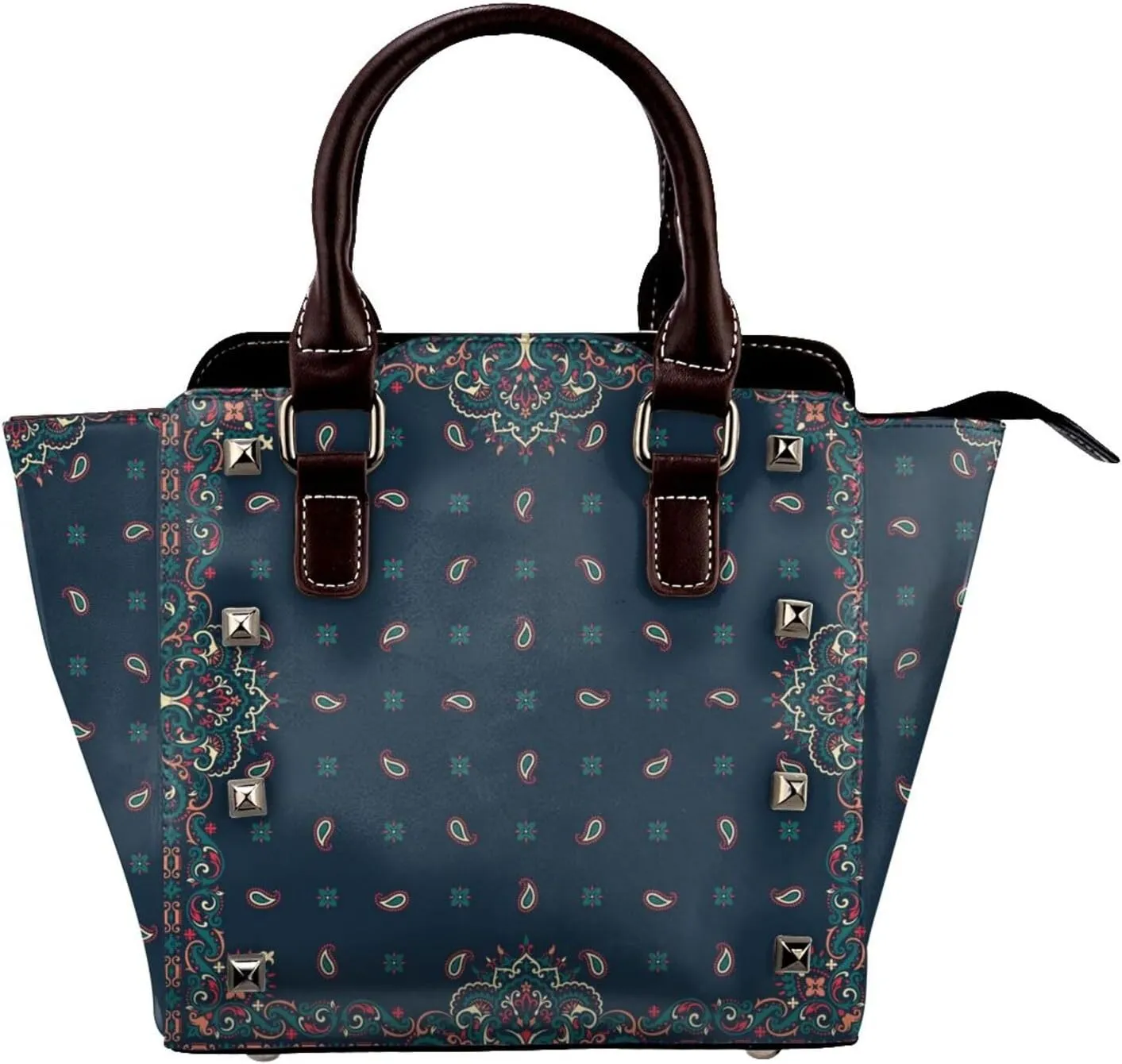 Crossbody Tote Bags for Women Faux Leather Rivet Bag Shoulder Bag Work
