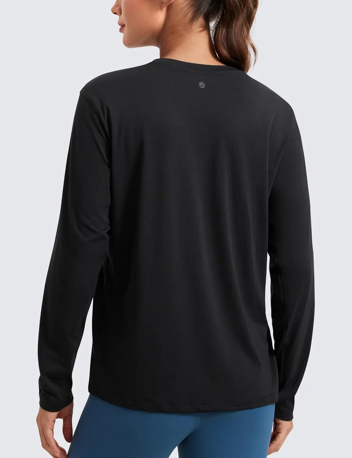 CRZ YOGA Womens Long Sleeve Tops High Crew Neck Casual Fall Shirts Basic Quick Dry Workout Athletic T-Shirt