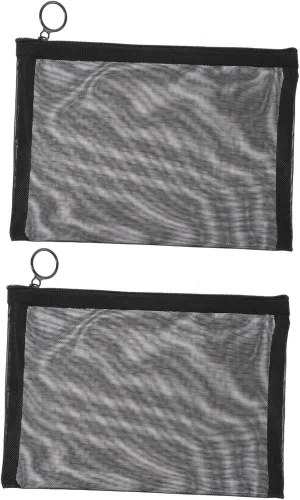Cute Toiletry Bag Set 22x5x12cm Mesh Travel Makeup Pouch 2 Pack Zippered Storage Bag for Women Lightweight and Compact