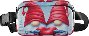 Cute Valentine Gnomes Women Fanny Pack Waterproof Belt Bag Hip Pack Cute Waist Pouches for Men