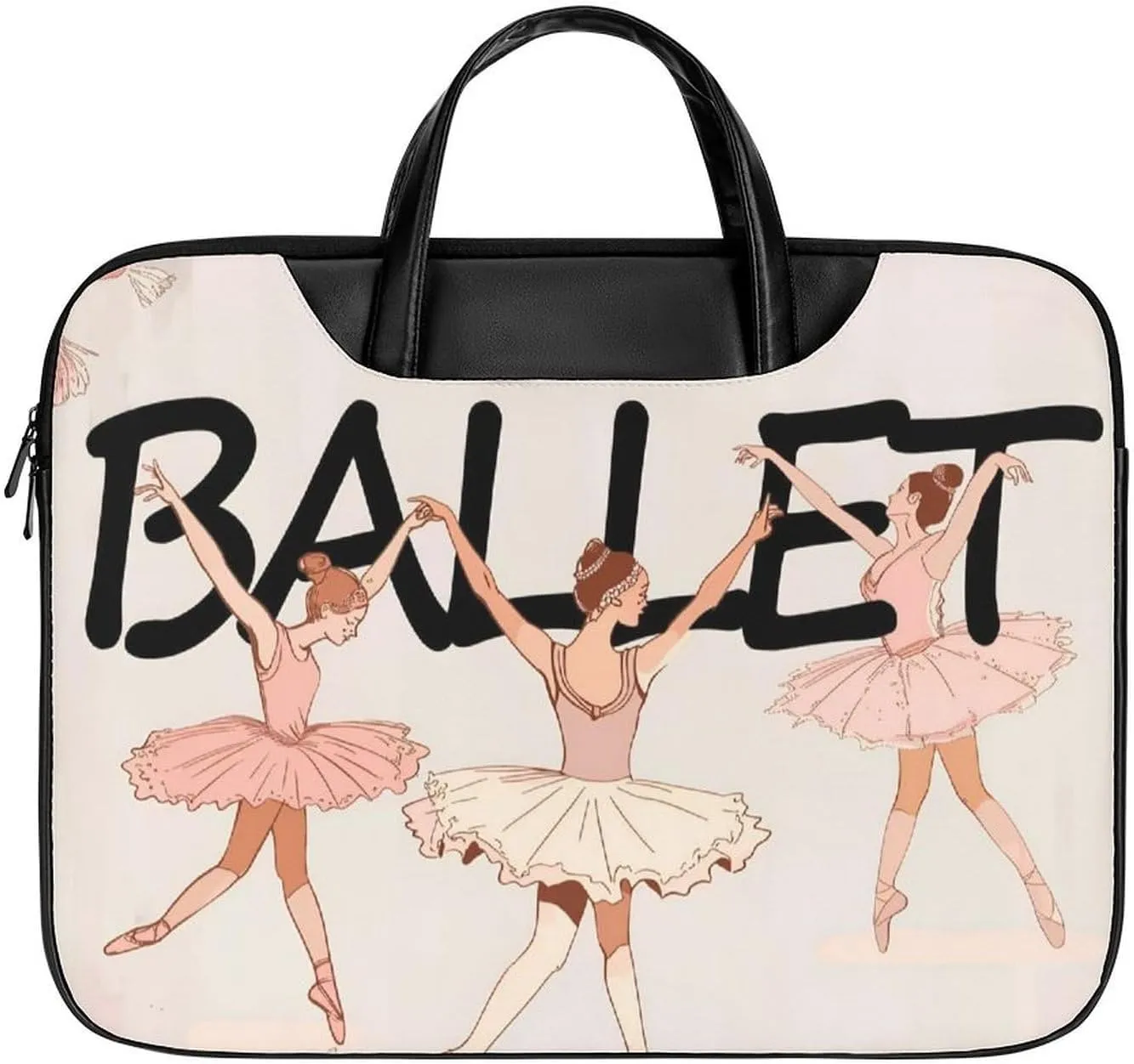 Dancer Ballet Leather Laptop Bag Laptop Briefcase Waterproof Durable Portable Bag Portable Laptop Bag Business Office 16.5 * 12.6IN