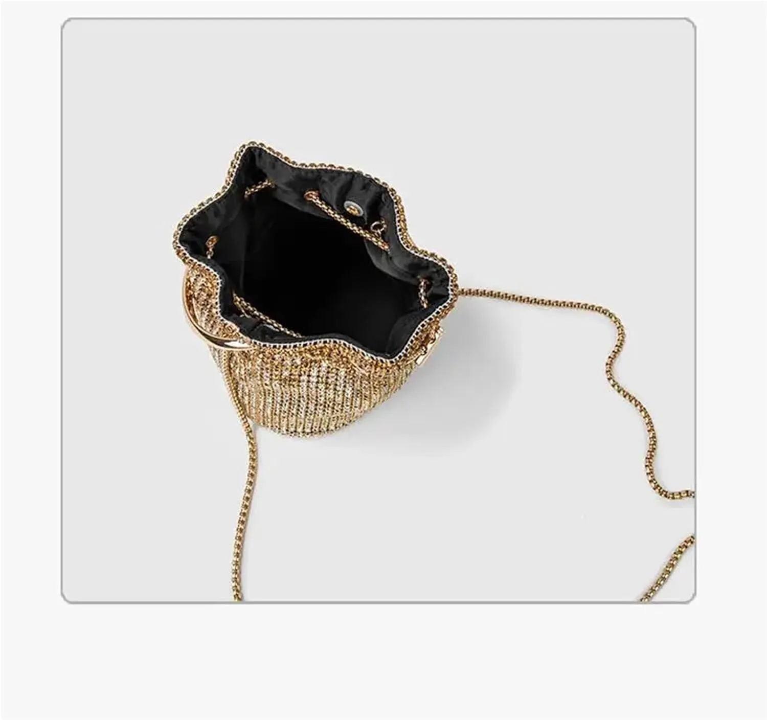 Diamond Bucket Bag For Women Rhinestones Bling Shoulder Bags FashionTote Handbag Purse Crossbody Bag For Wedding Party Prom