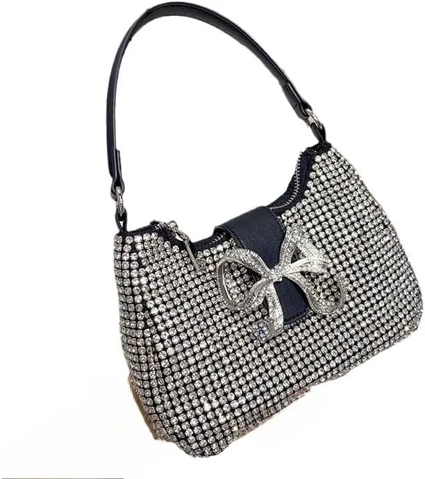 Fashion Evening Handbag for Women, Shiny Sling Purse Demure Crystal Beaded Evening Bag Wedding Clutch Ladies Purse