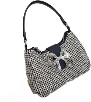 Fashion Evening Handbag for Women, Shiny Sling Purse Demure Crystal Beaded Evening Bag Wedding Clutch Ladies Purse