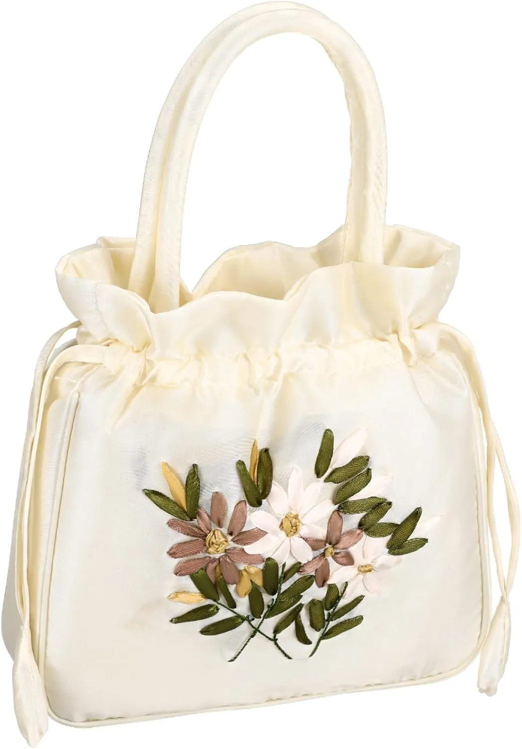 Floral Clutch Bag for Women Drawstring Evening Bag Handle Women's Handbags Small Purse for Parties and Weddings