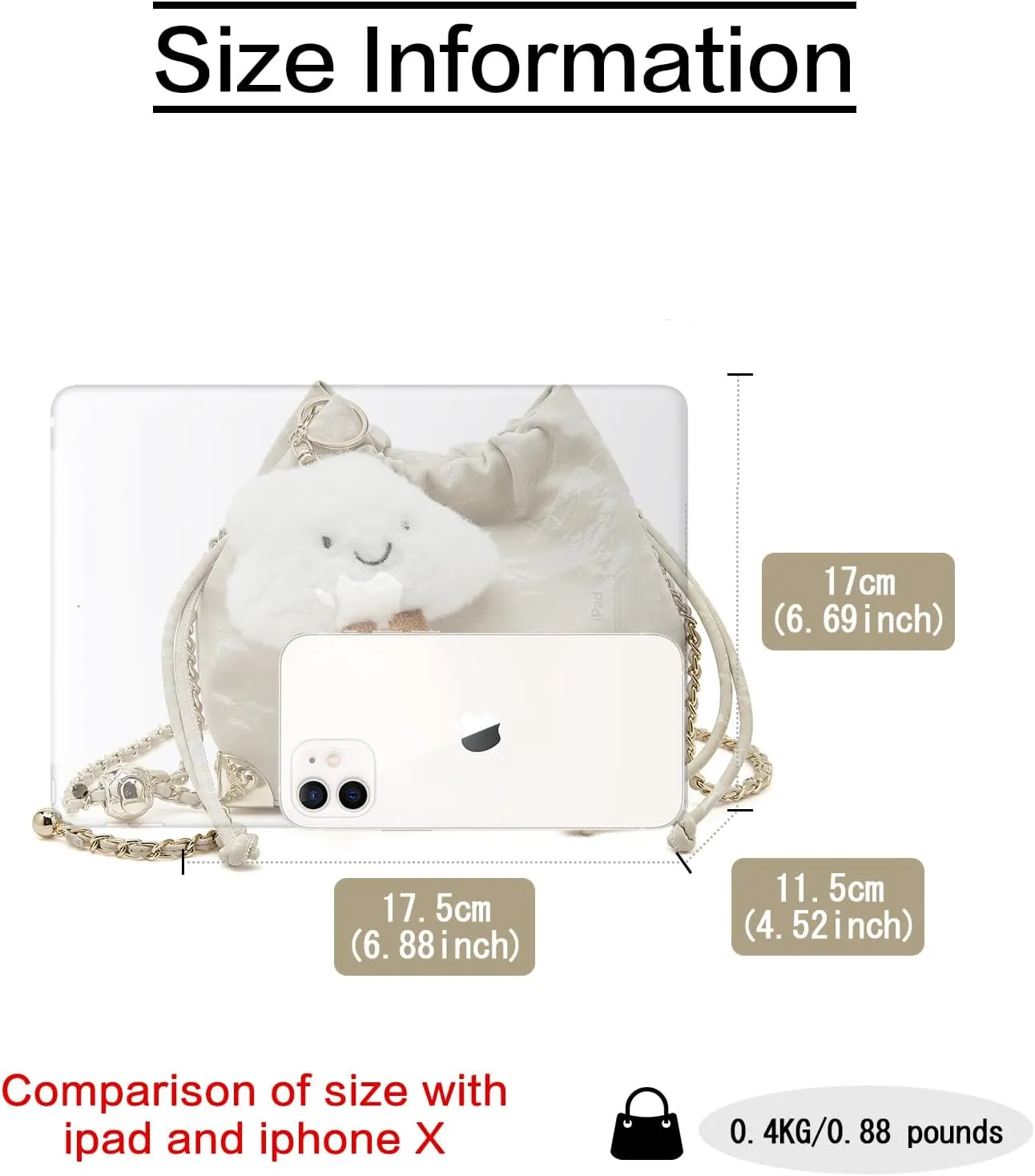 FOXLOVER Chamois Crossbody bags for women Small Bucket Velvet Fabric Soft Leather Purses Design Pearlescent Chain Straps
