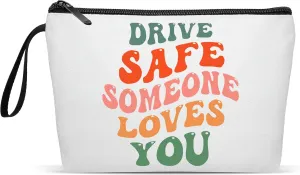 Fullrainbow Drive Safe Tips Makeup Bag New Driver Gifts for Women New Car Owner Graduation Gifts Graduation Travel Bag (Drive Safe Tips Makeup Bag)