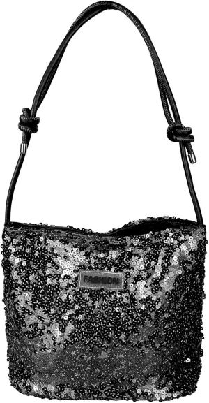 FuninCrea Sequin Shoulder Bag for Women, Womens Handbags Shiny Small Handbag Shoulder Purse Glitter Evening Clutch Bag