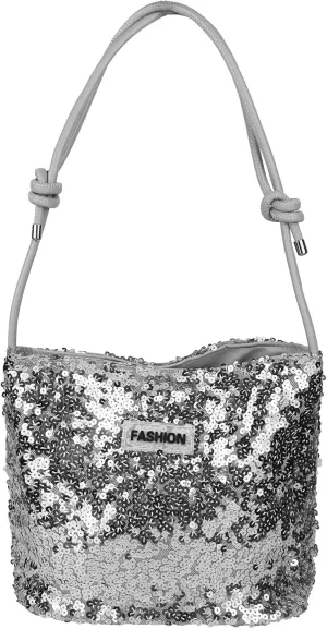 FuninCrea Sequin Shoulder Bag for Women, Womens Handbags Shiny Small Handbag Shoulder Purse Glitter Evening Clutch Bag
