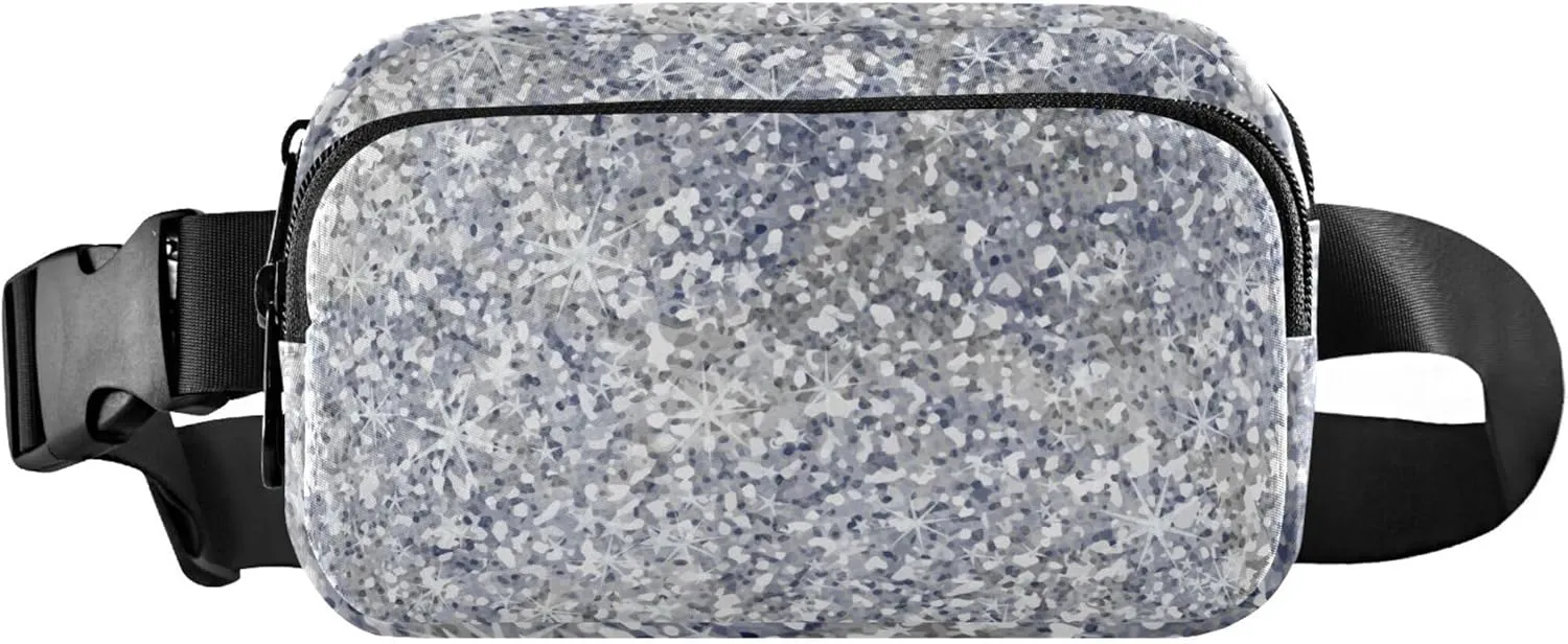 Glitter Silver Shiny Fanny Packs Women Belt Bags Hip Pack Waterproof Designer Waist Pouches for Men