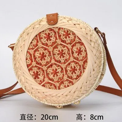 Hand Woven Round Straw Bag