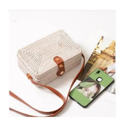 Hand Woven Round Straw Bag