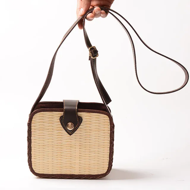 Hand Woven Round Straw Bag
