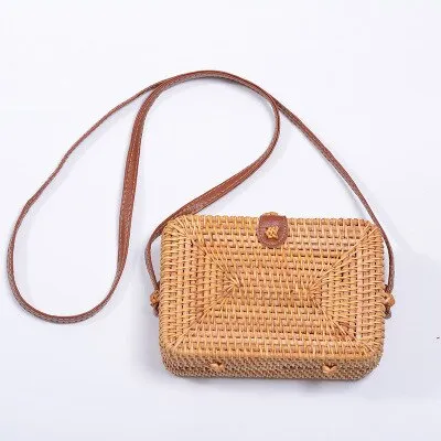 Hand Woven Round Straw Bag