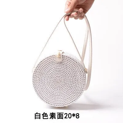 Hand Woven Round Straw Bag