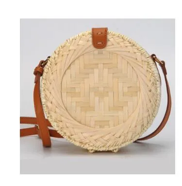 Hand Woven Round Straw Bag