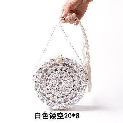 Hand Woven Round Straw Bag