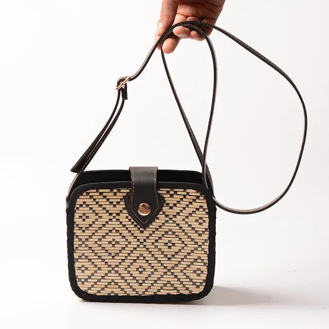 Hand Woven Round Straw Bag