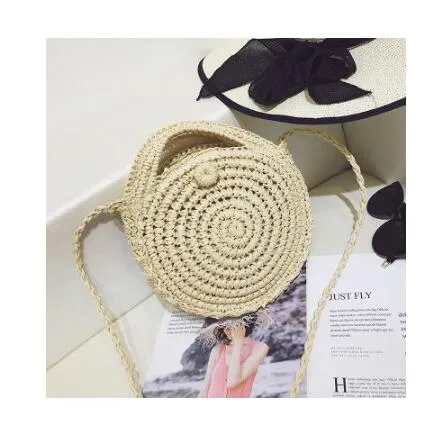 Hand Woven Round Straw Bag