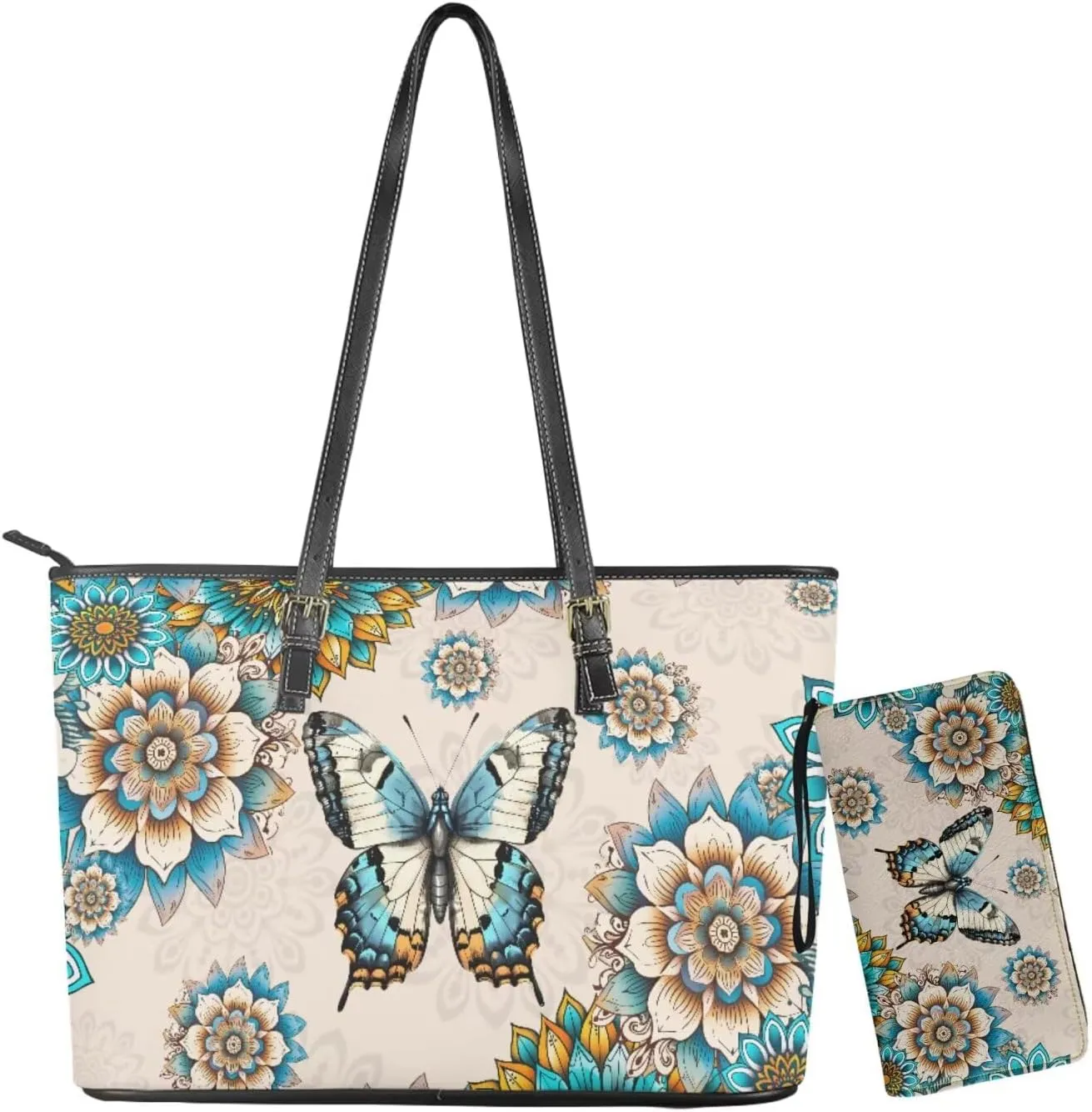 Handbags for Women Shoulder Bags Tote Satchel Hobo 2pcs Purse Set