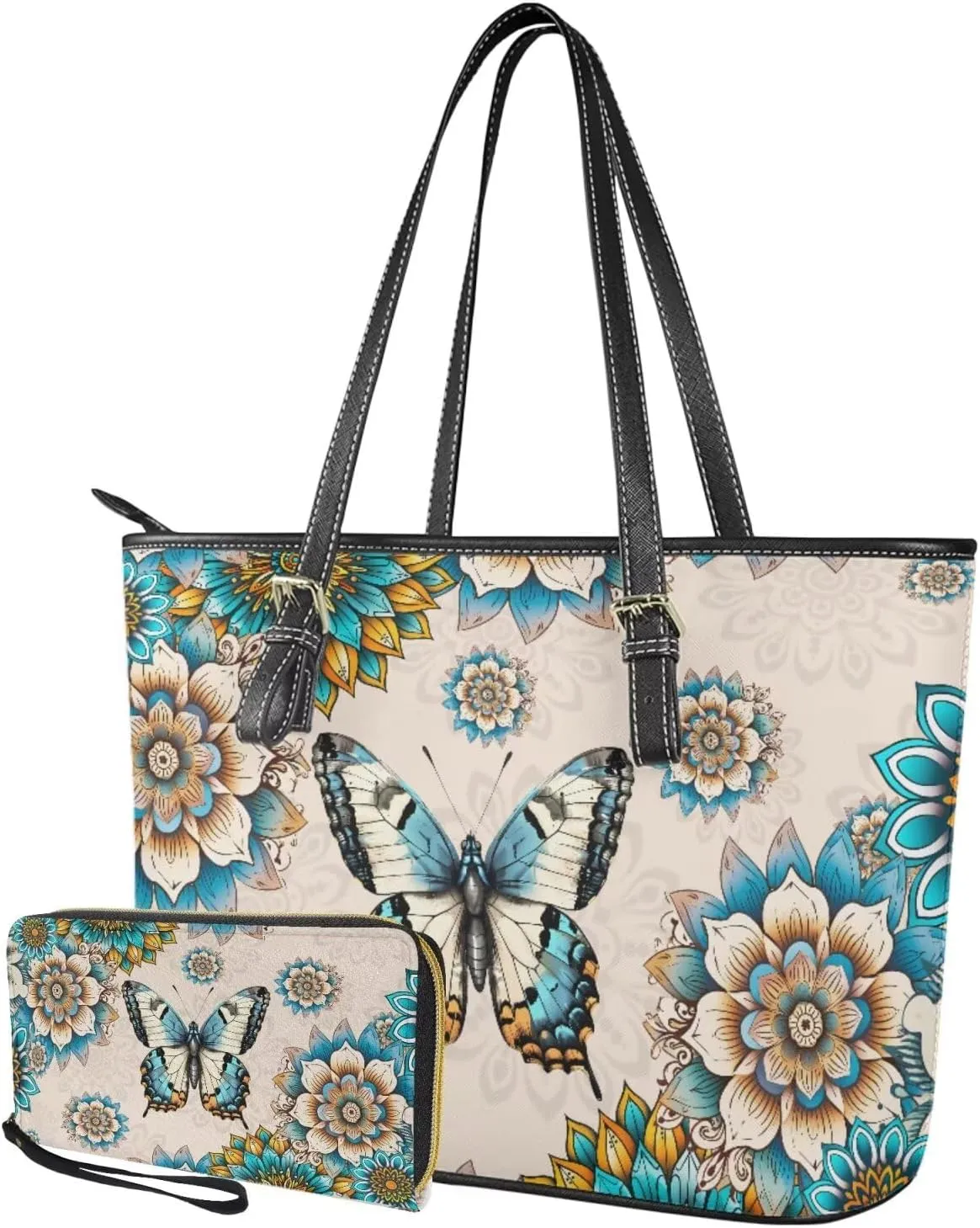 Handbags for Women Shoulder Bags Tote Satchel Hobo 2pcs Purse Set