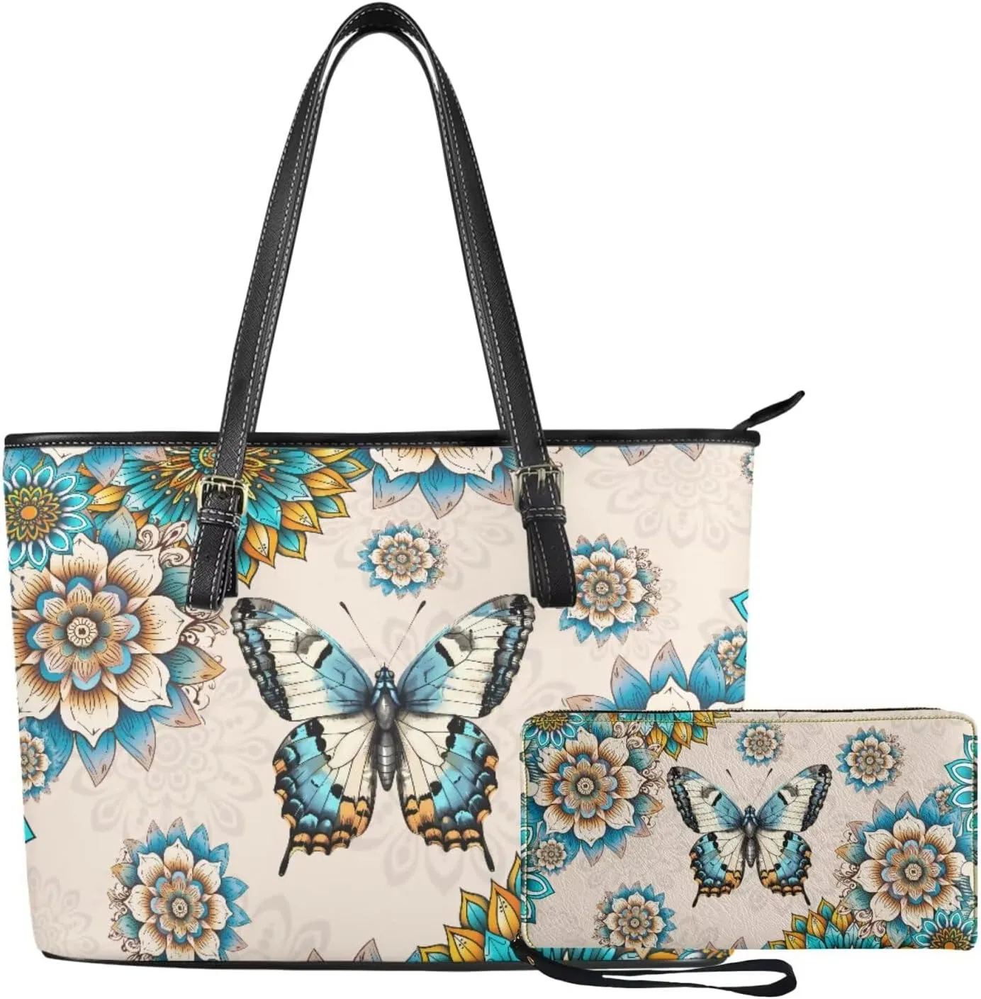 Handbags for Women Shoulder Bags Tote Satchel Hobo 2pcs Purse Set