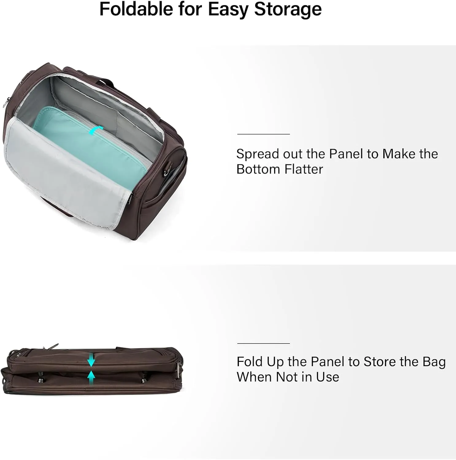 Hanke Foldable Underseat Carry On luggage Bag, Travel Tote Bag for Women & Men, Personal Item Travel Bag Softside Lightweight Luggage Bags for Travel Flight Crew Overnight Weekender Bag.Coffee