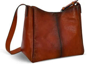 HESHE Genuine Leather Purses for Women Hobo Bags Shoulder Crossbody Handbags Ladies Purses Soft Satchel Bag