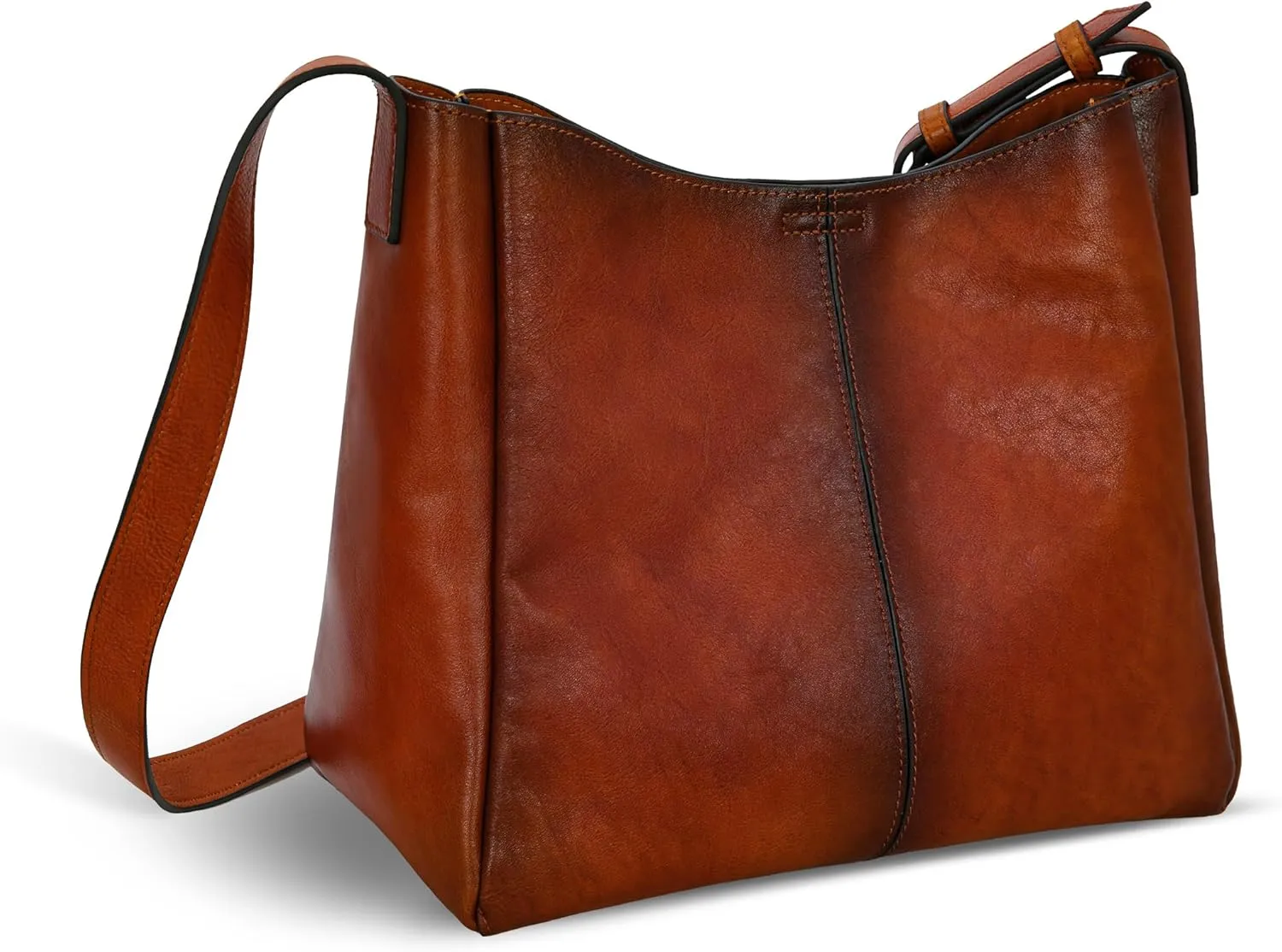 HESHE Genuine Leather Purses for Women Hobo Bags Shoulder Crossbody Handbags Ladies Purses Soft Satchel Bag