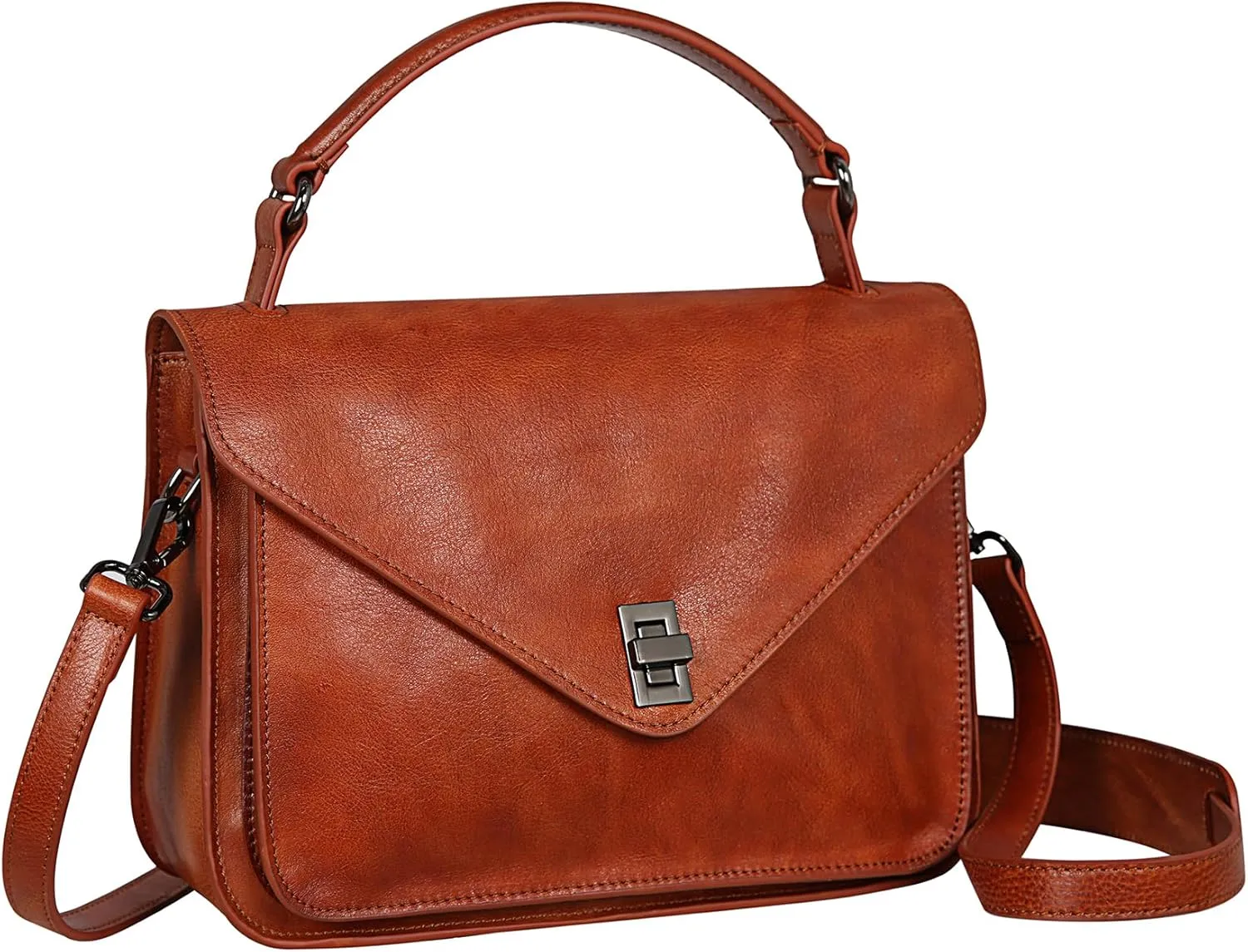 HESHE Leather Crossbody Bags Hobo Purses for Women Soft Shoulder Handbags Designer Stachel Purse Travel Work