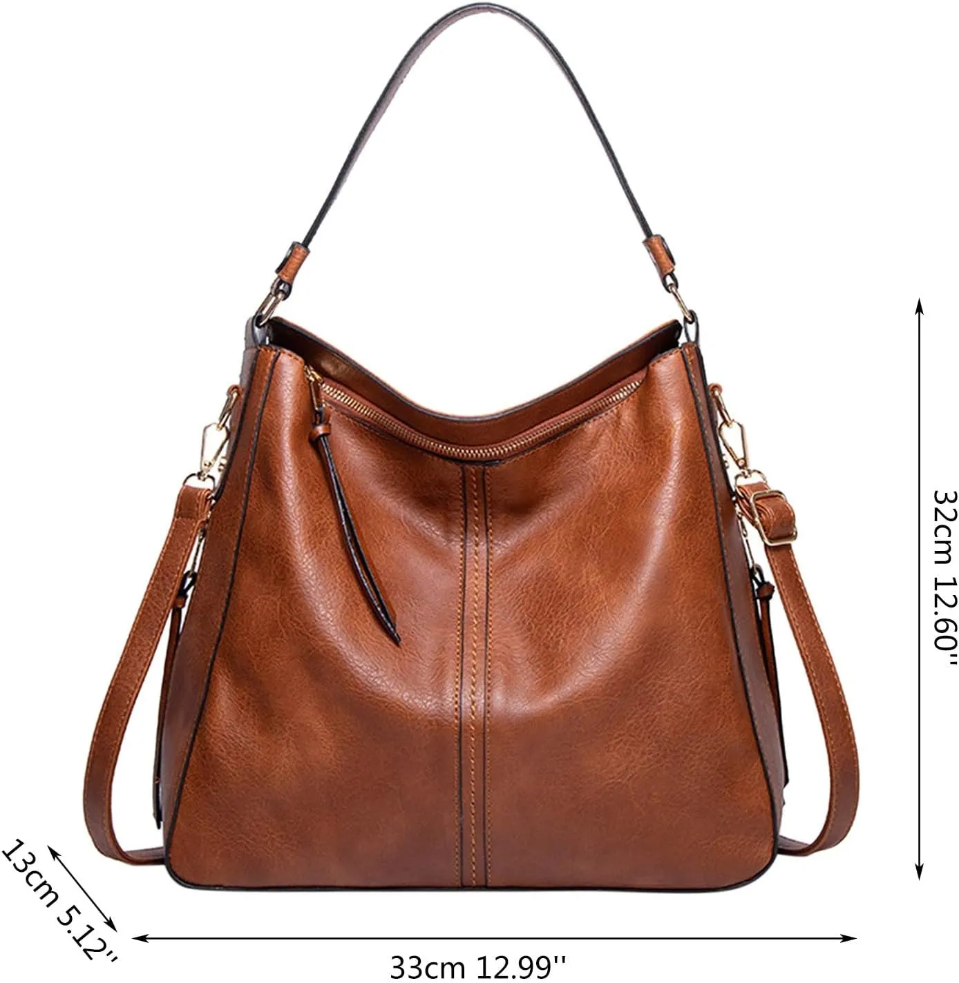 Hobo Bags For Women Retro Soft Leather Large Crossbody Bag Shoulder Handbags For Her Friends Travel College