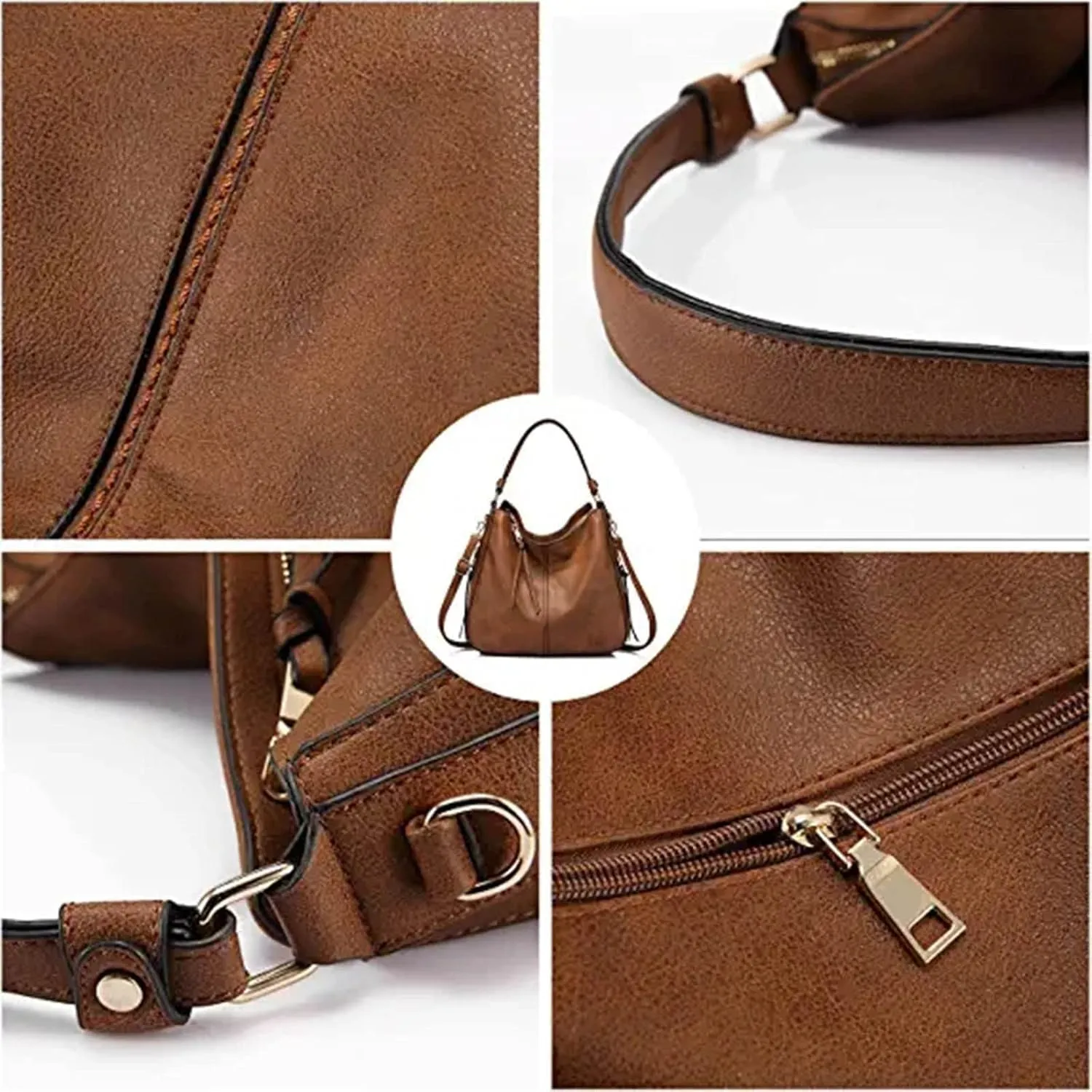 Hobo Bags For Women Retro Soft Leather Large Crossbody Bag Shoulder Handbags For Her Friends Travel College
