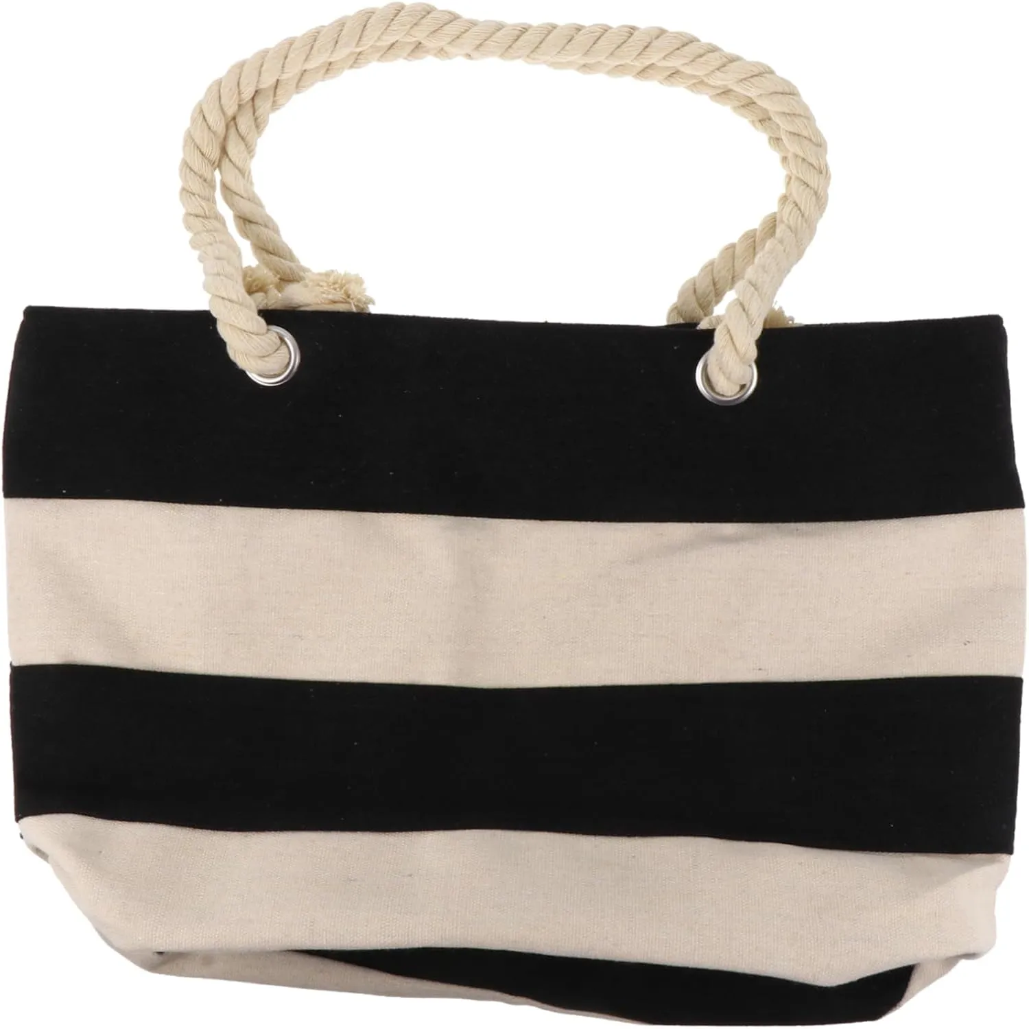 Homoyoyo Stripe Patterned Canvas Bag Zippered Tote for Women Portable Large Capacity Fashion Handbag