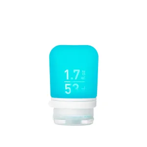 humangear GoToob  (Small) | Refillable Silicone Travel Bottle | Locking Lid | Food-Safe Material | Aqua, Small (1.7 fl.oz; 53ml)